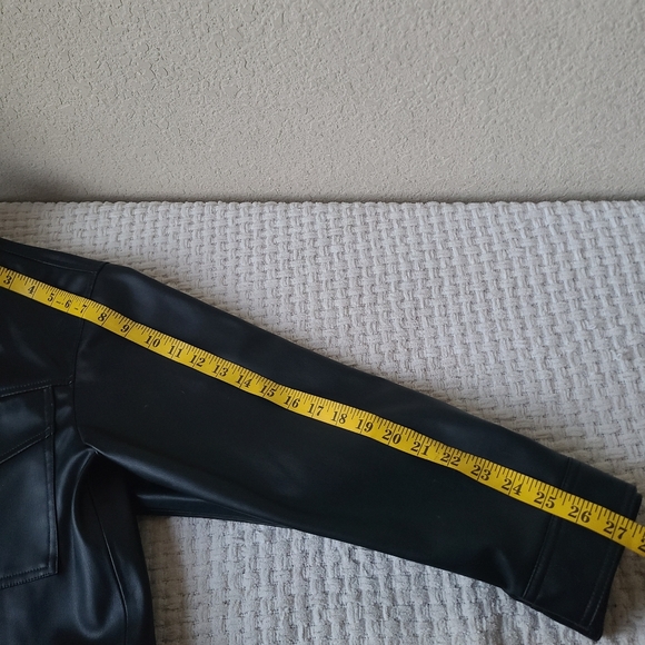 ZARA Black Faux Leather Jacket Women's Size S - Picture 10 of 10